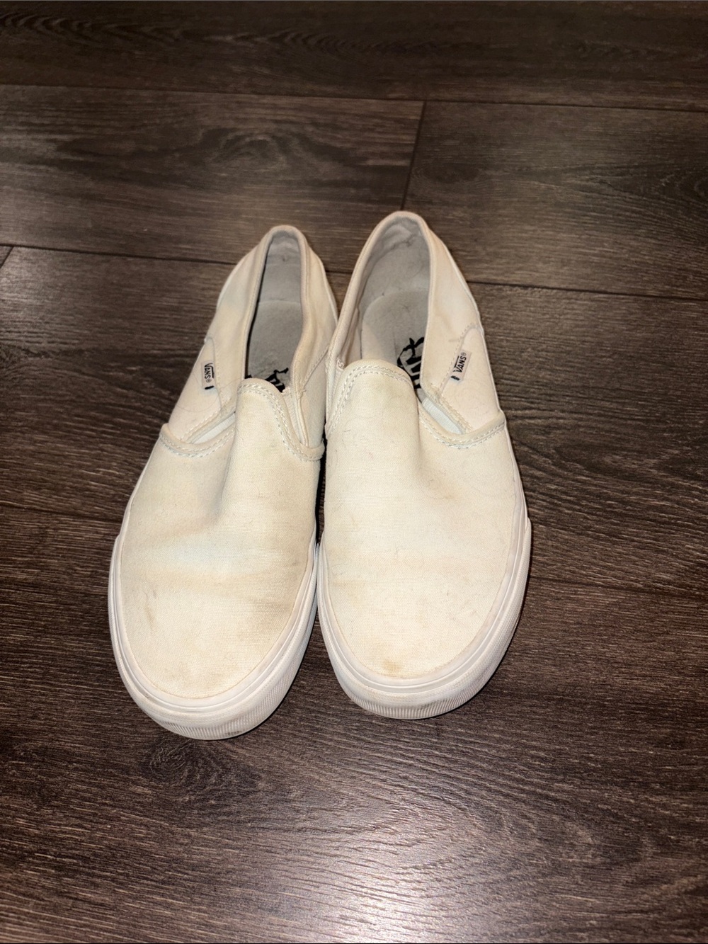 Vans Slip-On Canvas Loafers in Off-White